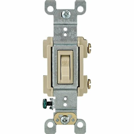 LEVITON Residential Grade 15 Amp Toggle Single Pole Switch, Ivory 203-RS115-ICP